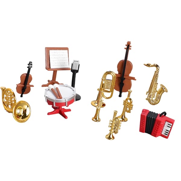 Miniature Klassisk Instrument Model Figur Sæt til Dukkehus Musikrum