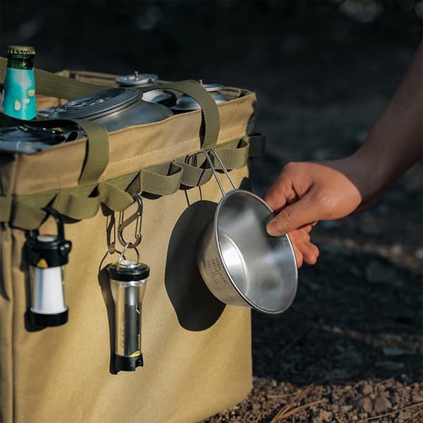 Multi-lommer Picnic Taske Foldbar Camping Bærepose Stor Kapacitet Opbevaringspose Black