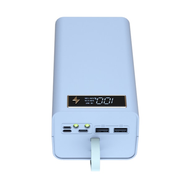 Avtagbar svetsfri 21-sektion 18650 Power Bank Kit USB Digital DIY Mobile Power för Shell DIY Power Bank med Lighti White