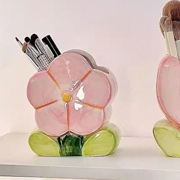 Kukka-silikoninen kukkaruukku Mold Betoni Kynttilänjalat Kynäteline Molds Istutuskone