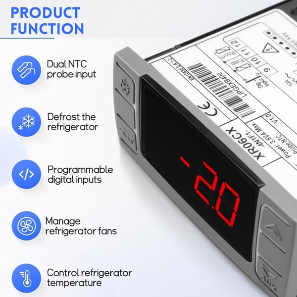 Dobbelt Sensor Digital Termostat Temperaturregulering Til Kommercielle Kølere