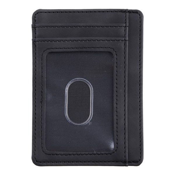 Slank frontlomme lommebok kredittkortholder RFID-blokkering Holder opptil 8 kort Black