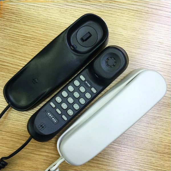 Hustelefoner med sladd Telefon Skrivbord/väggmonterbar fast telefon Platssparande Black