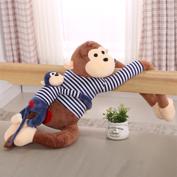 Monkey Söt Lång Arm Mjuk plysch för Doll Toy Heminredning Gardiner Hängande fo Dark brown