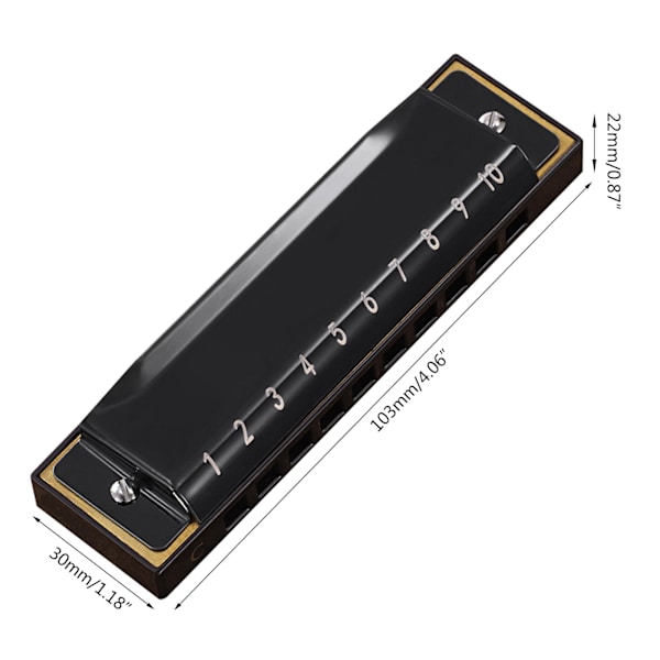 Blues Harmonica 10 Hull Diatonisk Blå Harp Munnspill Orgel for C-nøkkel Red