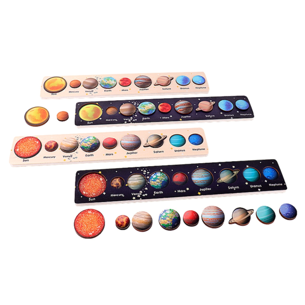 Montessori Toy Solar System Puzzle Varhaiskasvatuslelu Planet Lelu toddler null - B