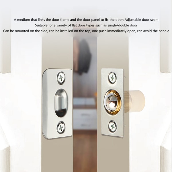 Justerbar dörrspärr Magnetisk dörrspärr Bekväm dörrhake i mässing Hållbar Brass