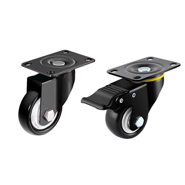 Huonekalupyörät 2,5" universal kierteitetyt pyörät Yksinkertainen asennus null - B