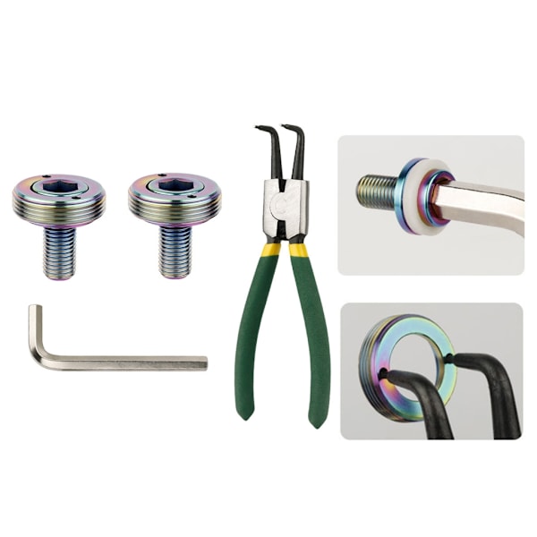 2 stk. Titanlegerings Krankarm Festebolter Sykkel Krankbolter Skruer Titanium color