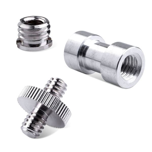 1 set 1/4" 3/8" metallskruvsatser Stativfäste Konverteringsadapter Blixtljusstativ