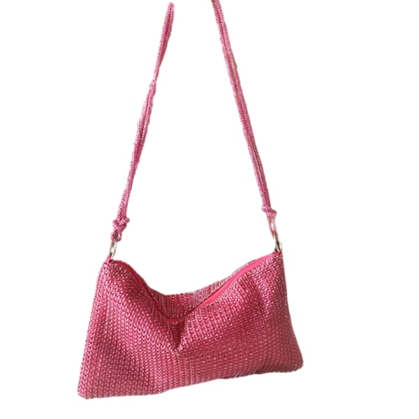 Hienostunut pieni olkalaukku Monipuolinen ja tyylikäs iltalaukkujen käsilaukku Hot Pink