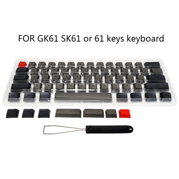 61 nycklar Tangentbord Dubbelfärgad PBT tjock knappsats för GK61 SK61 Mekaniskt speltangentbord med avdragare set