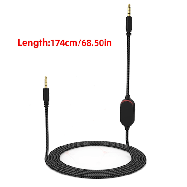 3,5 mm lydkabel nylonflettet ledning 150 cm med mute-lydstyrkekontrolfunktion