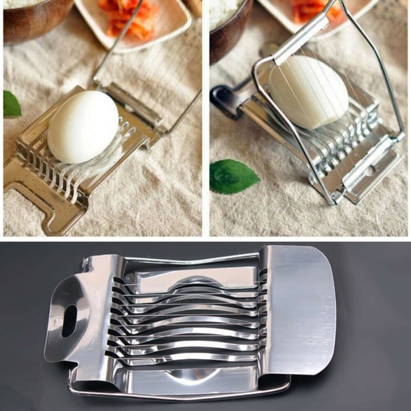 Multifunktionell kokt äggskärare i rostfritt stål Svamp Tomatskärare Hackare Shredder Köksmatlagningsverktyg