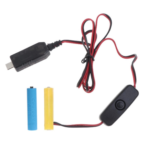 USB C Power Converter för DC Boost Battery Eliminator med Switch Replace 2st 1,5V AAA för LED-ljus Radio Electronic T