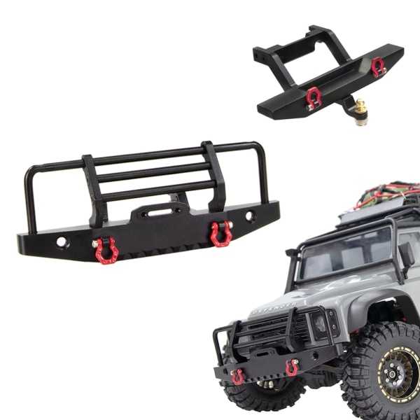 Fjärrkontroll främre stötfångare Metall bakre stötfångare med dragkrok för 1:18 Fjärrkontroll Crawler TRX4M Defender Tillbehör null - A