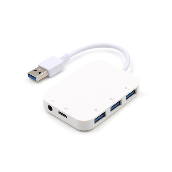 Multifunktionell USB C Dockiong Station 5 i 1 USB Typ C Hub till USB 3.0/3.5mm/PD Laddning för bärbar datortangentbord