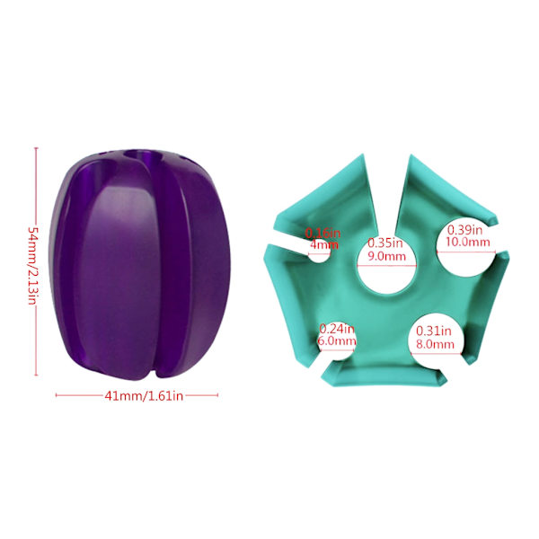 Uudelleenkäytettävä silikoninen onkivapapidike, munanmuotoinen vavan kiinnitysklipsi, kestävä Purple