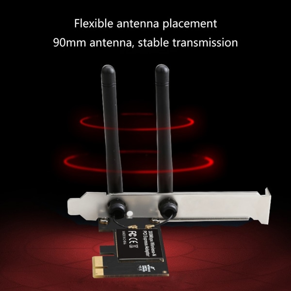 300M WiFi-mottagare PCIE trådlöst kort 2,4+5Gbp för stationära datorer Boost WiFi-signal