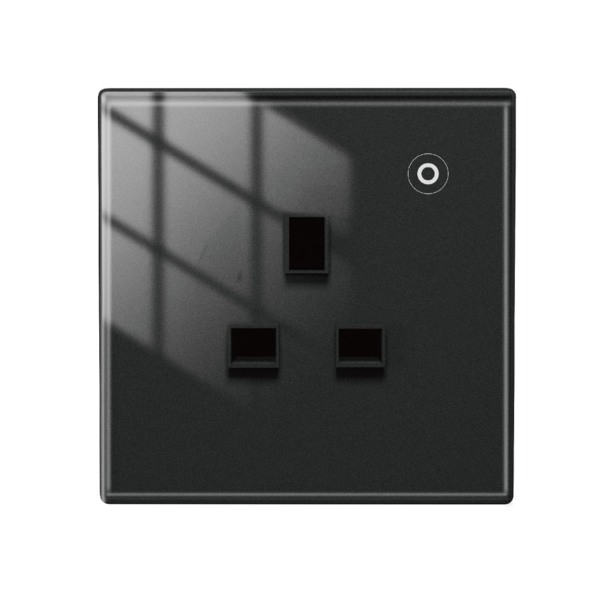 WiFi Tuya för smart vägguttag EU/UK/FR Standard eluttag Plug for Smart Life för Aleax hemövervakningsglas Black - UK Plug