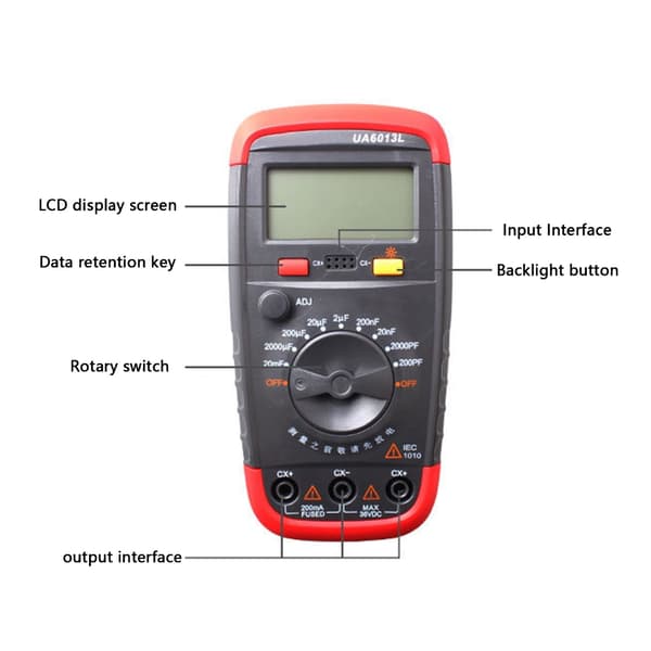Digital kapacitansmåler 1999 tæller lommeformat kondensatortester LCD-display