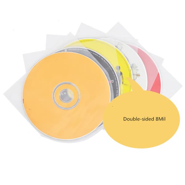 Klare antistatiske plastik VCD plade indre sleeves til DVD disk plade