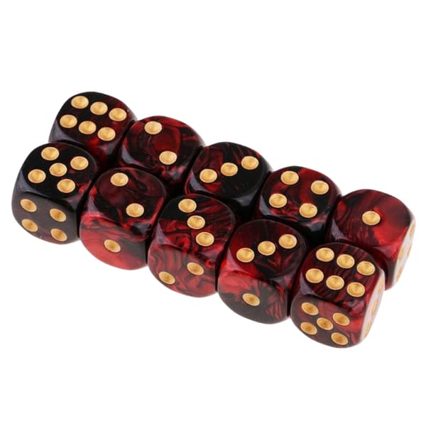 20 st Akryl 6-sidiga rundade tärningar Tvåfärgade rollspelstärningar
