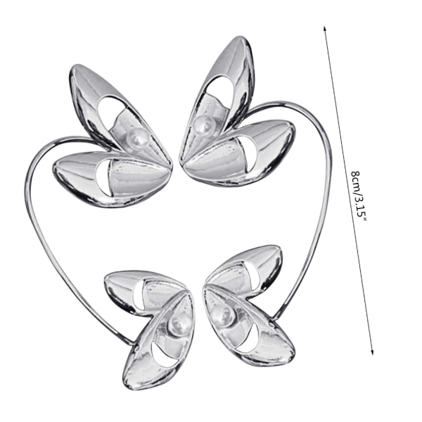Ear Cuffs Fairy Style Ear Clip Öron Cuffs Örhängen Legering Material för kvinna Dotter Flicka Födelsedag Alla hjärtans dag presenter null - Silver left