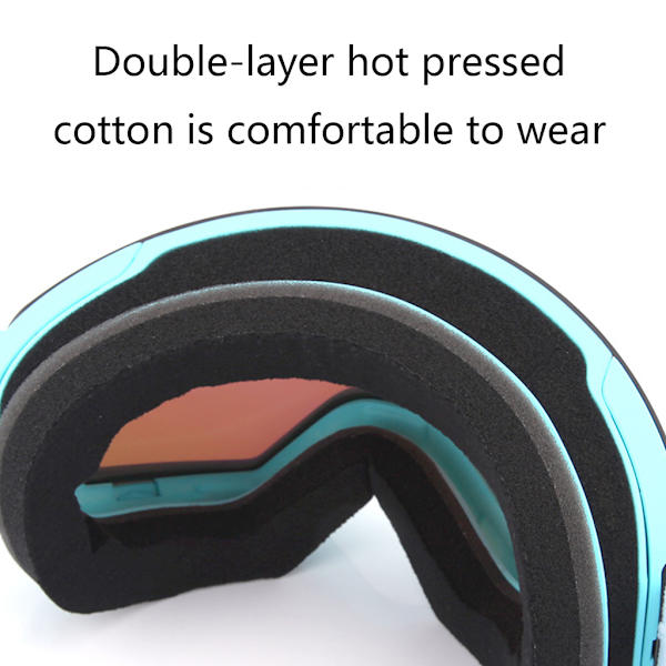 Magnetiska skidglasögon Snowboard Vinter Snö Lins Dubbla Lager Anti-fog Skidglasögon UV för Skydd Skridsko Glasögon Blue