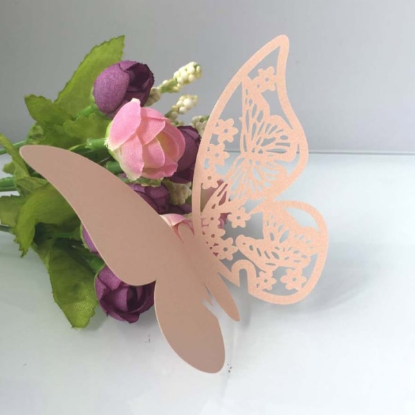 100 st Butterfly Namn Place Card Multipurpose dekorativa kortprydnad Light purple