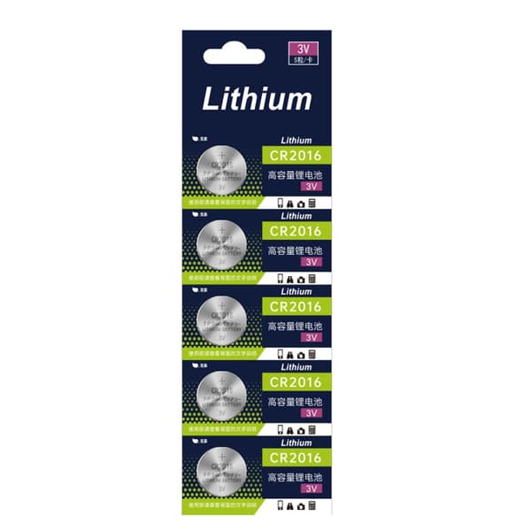 CR2016 3V Litium Knappcellebatterier Kompakt CR2016 3v Litiumbatterier