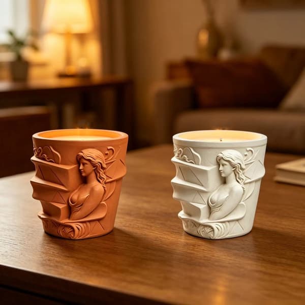 Beholder silikonform med gudinne-reliefffigurdesign