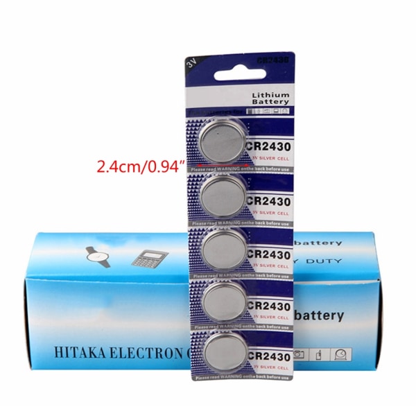 Bekväm 3V CR2430 knappcellsbatterier för klockor Miniräknare Effektiv power Stabil utgångscellsbatteri null - 5 pieces