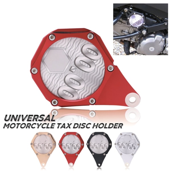 Motorcykel- Tax Disc-hållare Universal Motorcykel Tax-skivhållare Metall Tax Disc-platta- Hållare Lämplig för ATV 4 färger Red