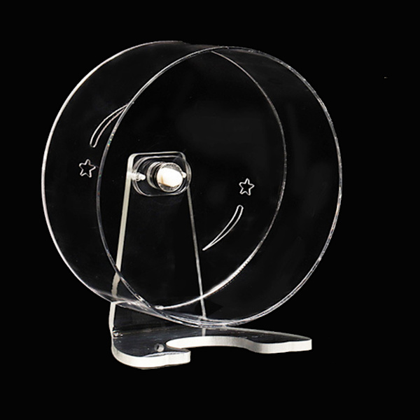 Transparent akryl hamster löpning träningshjul ekorre chinchilla roterbar racing löpband Hedgehog träningsleksak 17CM