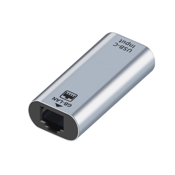USB C -keskitin USB-C Type-C - 1000M Ethernet RJ45 Lan -sovitin Ilmainen asema, naaras porttisiirtoverkkomuunnin 2,5 x 5,6 cm