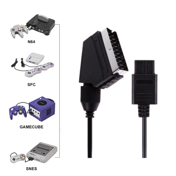 AV-kabel Anslutningssladd Tillbehör Universal för N64 SNES SFC GC AV-kabel Svart