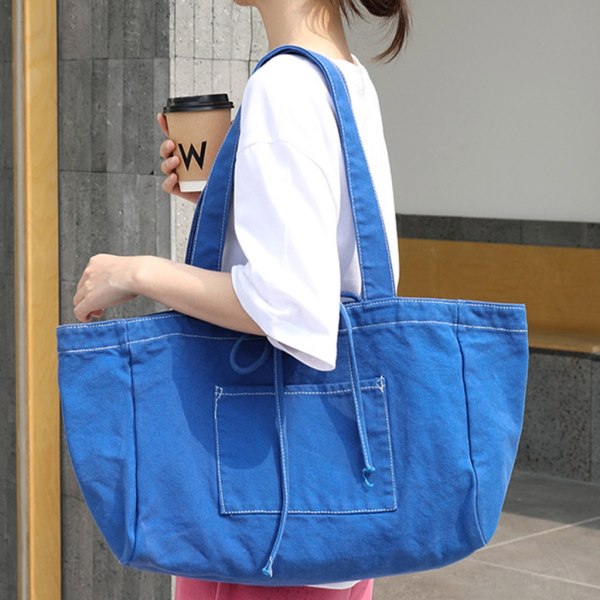 2023 Vintage Canvas Tote Bag Trendy Shopper Bag Mote Handbag Shopping Bag Coffee