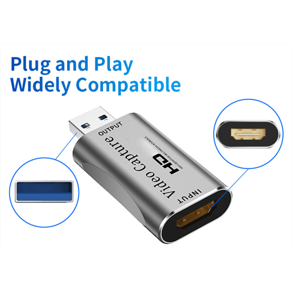 USB3.0 Vedio Capture Card Stöd 4K60hz HDMI-kompatibel video och ljud för dator Online Broadcast Teaching Gaming