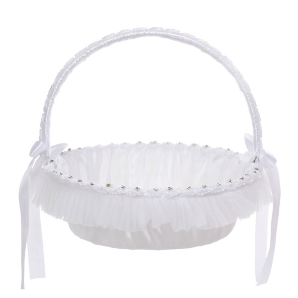Vintage häät Flower Girl Basket Hääseremonia Party Rose Influencer Sama