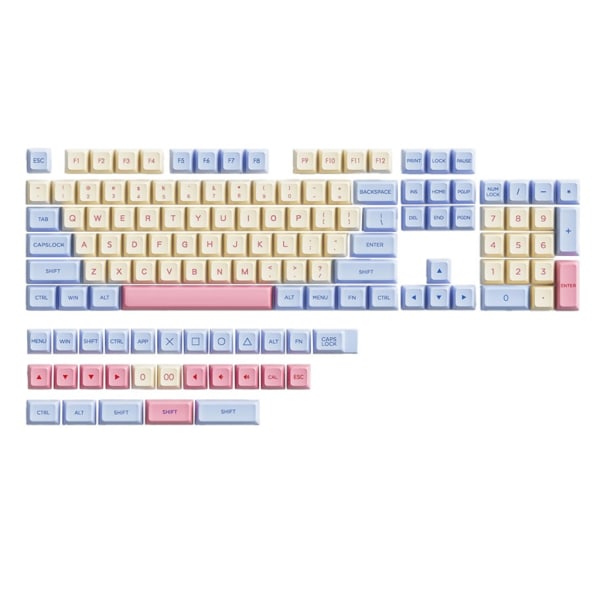 132 nøkler PBT Keycaps XDA Profile DyeSub Personalized Cute Cotton Candy Keycap ForMX Switches Mekanisk tastatur