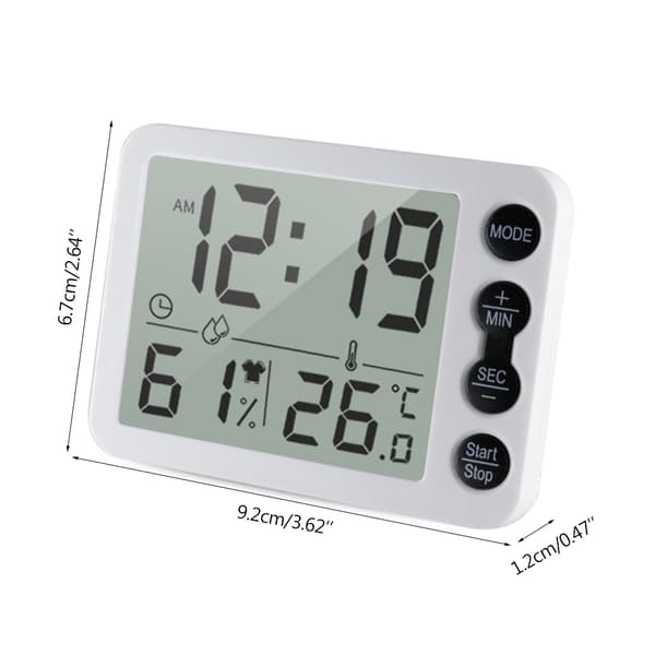 Digital Termometer Hygrometer Väckarklocka Timer Temperatur Luftfuktighetsmätare