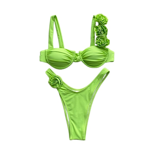 Kvinnors Två Delar Badkläder Hög Midja Botten Bikinis Badkläder Red S