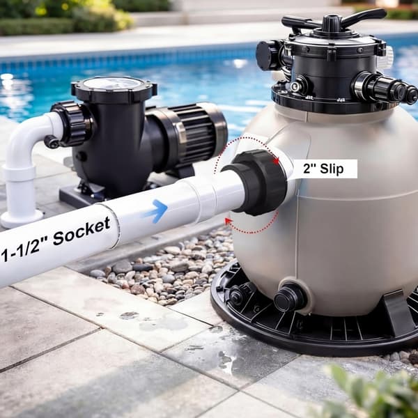 Poolpumpanslutningsadapter Pool 1,5 tum kraftig plastpumpadapter