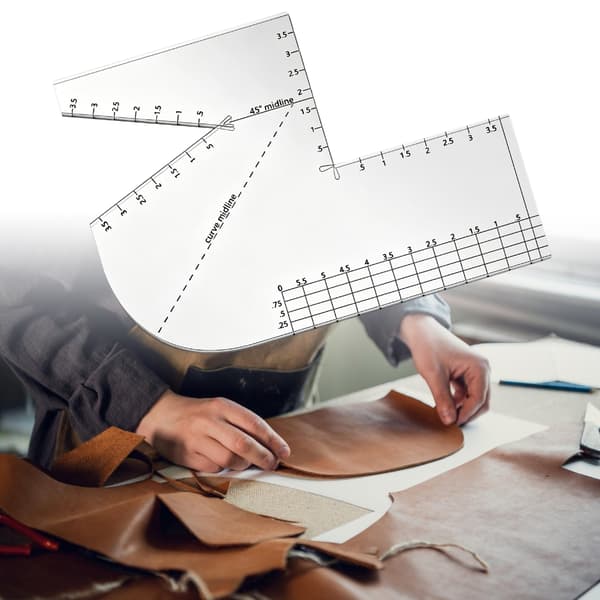 Multifunktionel Ergonomisk Buet Patchwork Skabelon Lineal med Skalamarkering