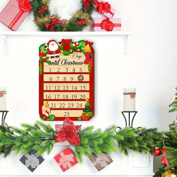 Resirkulerbar Ankomstkalender i Eik, Giftfri Maling, Sikker Juleaktivitet
