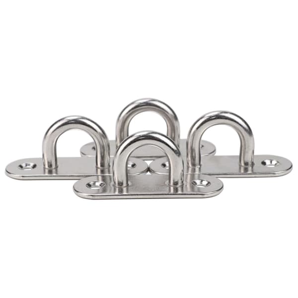 6 stk. 5 mm øjeplade i rustfrit stål, aflang pude, universal marine bådhardware