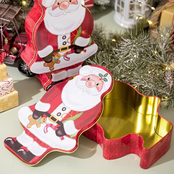 Elegant Jul Tomte Plåtlåda Perfekt För Julklappar