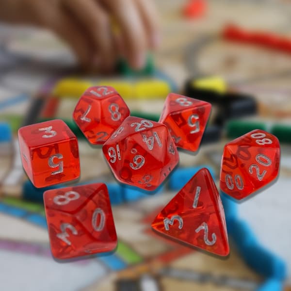 Bærbart Mini Polyhedral Terning Sæt Gennemsigtig Multi-Sidet Akryl Terning Dekoration 5
