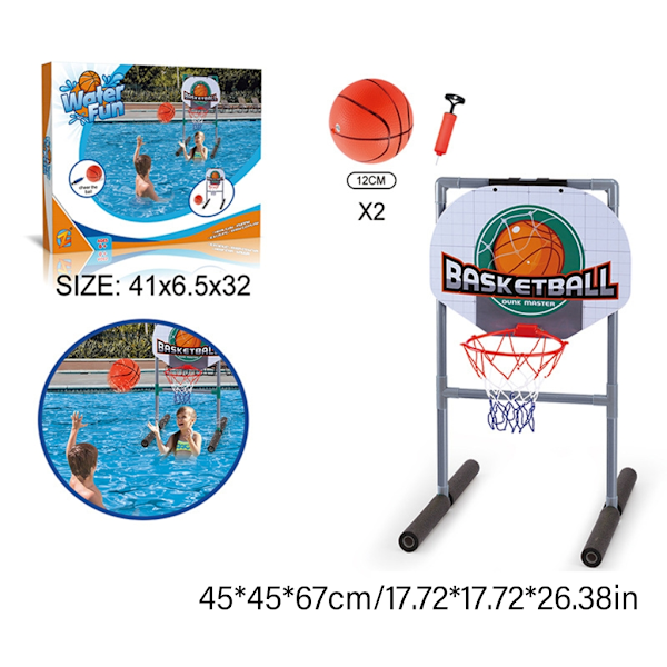 Flydende Basketballkurv Mål Poolside Vand Pool Basketball Fodbold Mål Net Style E